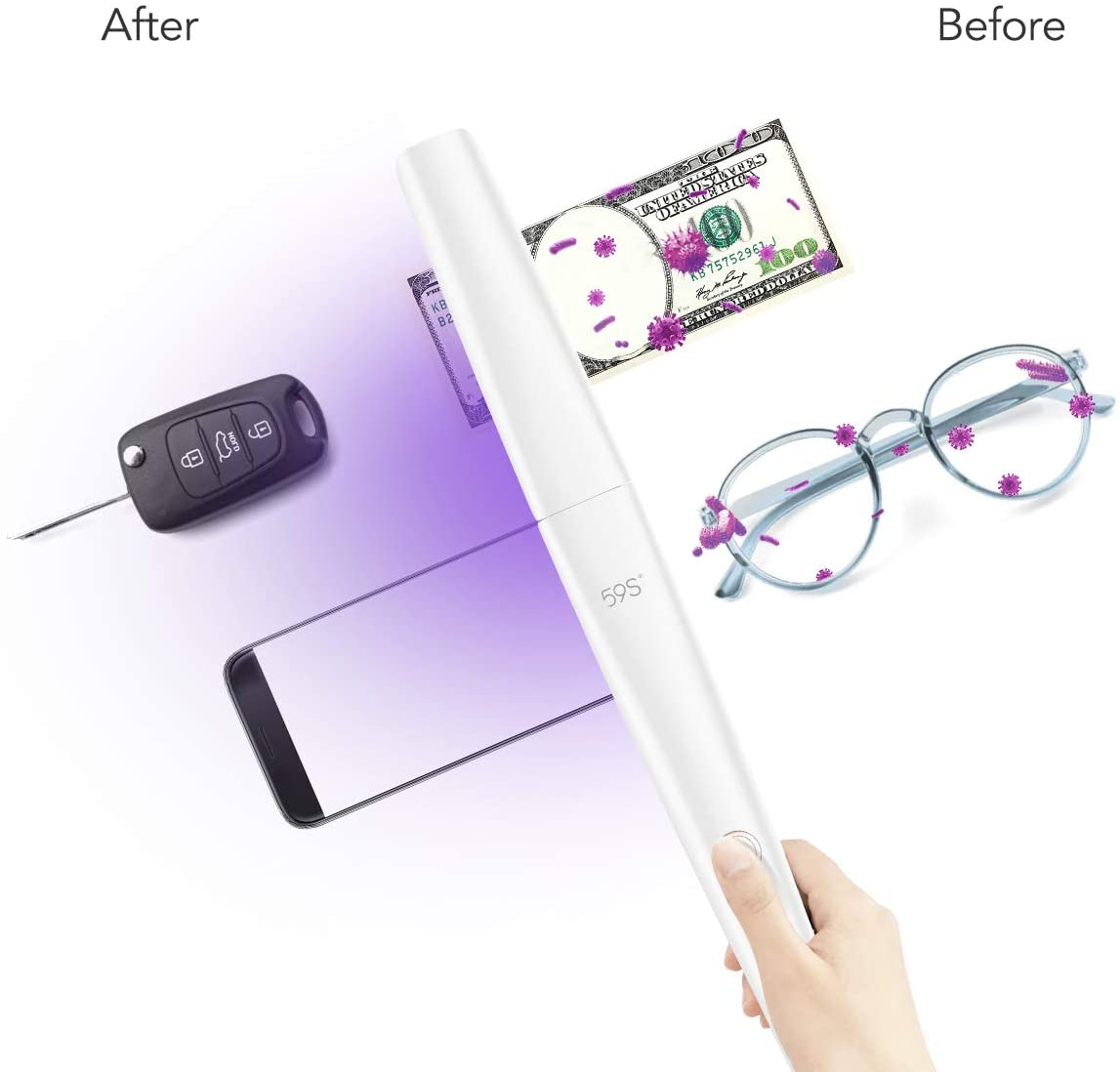 59S® Portable UV Light Disinfection Wand X5 Disinfection Wand