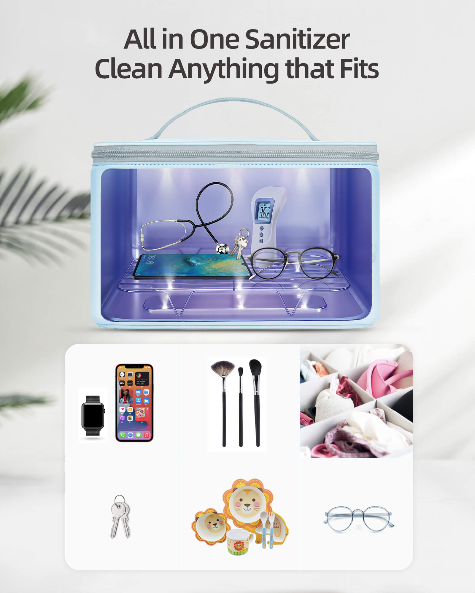 59S UV Light Sanitizer bag with 24 UVC Leds, XL Portable UV sterilizer box  P55(Pro)